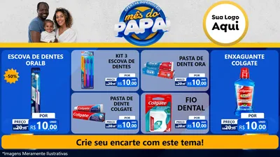 Modelo de TV para TV Horizontal com o tema Ofertas Imperdíveis Mês Do Papai para Higiene Pessoal
