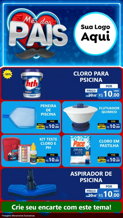 Modelo de TV para TV Vertical com o tema Mês Dos Pais para Produtos para Piscina