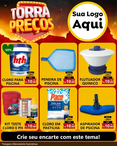 Modelo de Rede Social para Feed Instagram com o tema Torra Preços para Produtos para Piscina
