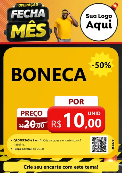 Modelo de Cartaz para Cartaz A4 Vertical com o tema Operação Fecha Mês para Brinquedos