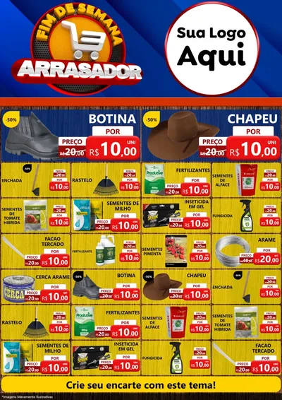 Modelo de Encarte para Encarte A4 Vertical com o tema Fim De Semana Arrasador para Agropecuária