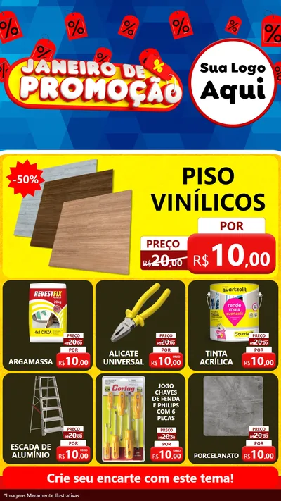 Modelo de Rede Social para Stories com o tema Janeiro de Promoção para Material para Construção