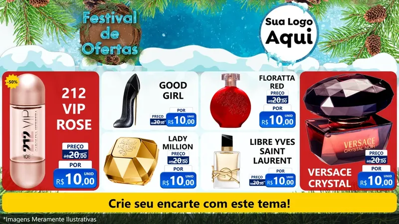 Modelo de TV para TV Horizontal com o tema Festival de Ofertas - Inverno para Perfumes