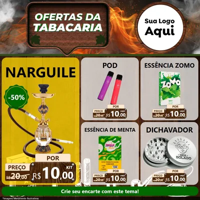 Modelo de Rede Social para Feed Facebook com o tema Ofertas da Tabacaria para Tabacaria