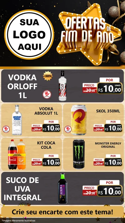 Modelo de TV para TV Vertical com o tema Ofertas de Fim de Ano para Distribuidora de bebidas