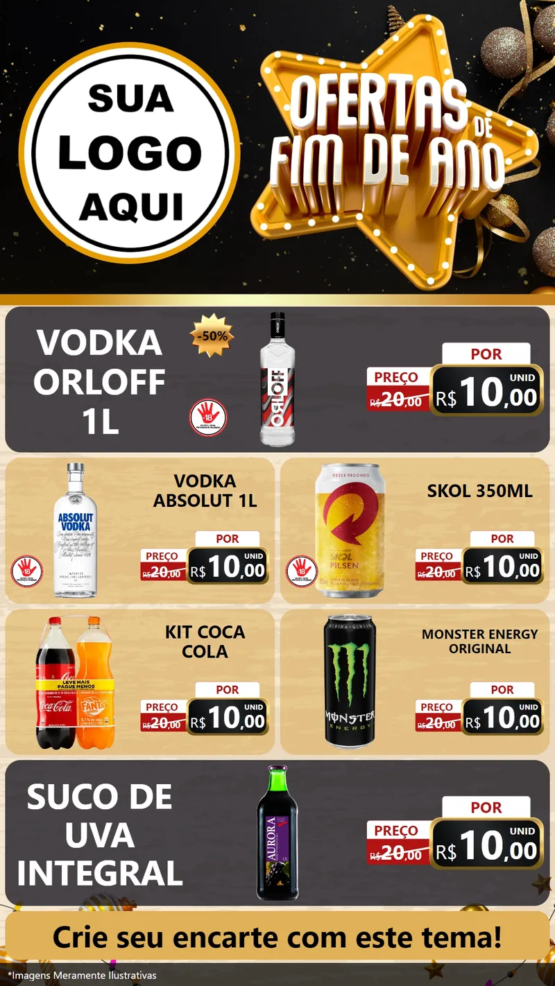 Modelo de TV para TV Vertical com o tema Ofertas de Fim de Ano para Distribuidora de bebidas