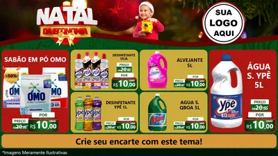 Modelo de TV para TV Horizontal com o tema Natal da Economia para Produtos de Limpeza