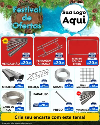Modelo de Rede Social para Feed Instagram com o tema Festival de Ofertas - Inverno para Ferragens