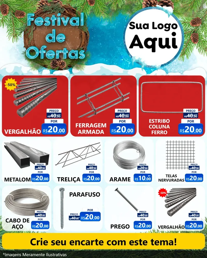Modelo de Rede Social para Feed Instagram com o tema Festival de Ofertas - Inverno para Ferragens