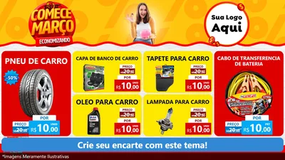 Modelo de TV para TV Horizontal com o tema Comece Março Economizando para Auto peças