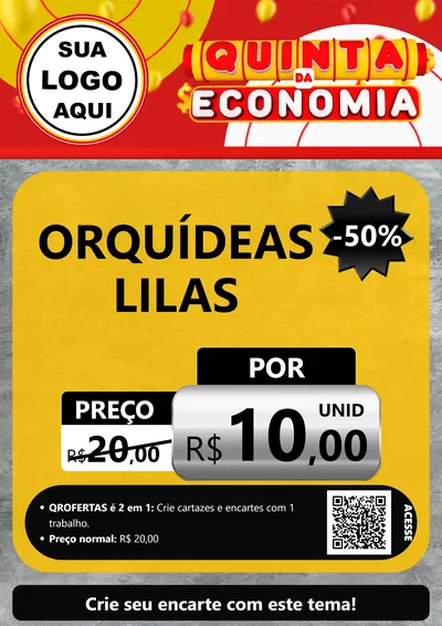 Modelo de Cartaz para Cartaz A4 Vertical com o tema Quinta da Economia para Floricultura e jardim
