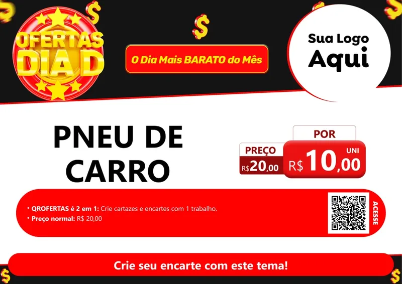 Modelo de Cartaz para Cartaz A4 Horizontal com o tema Dia D para Auto peças