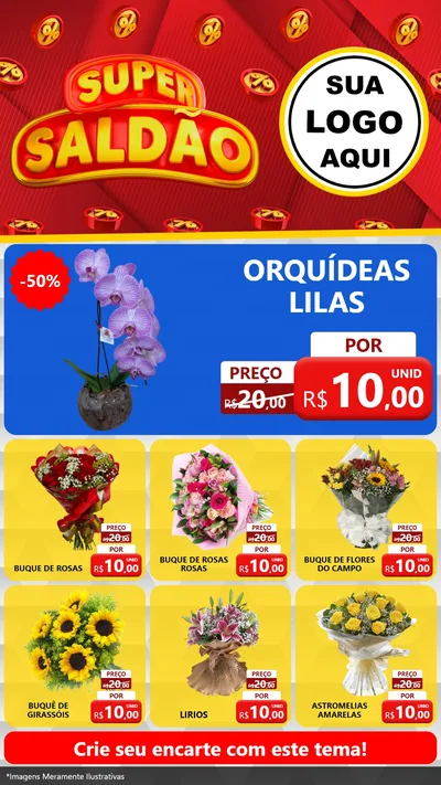 Modelo de Rede Social para Stories com o tema Super Saldão para Floricultura e jardim