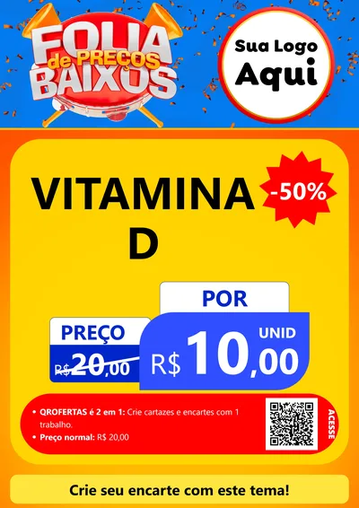Modelo de Cartaz para Cartaz A4 Vertical com o tema Folia de Preços Baixos para Farmácia