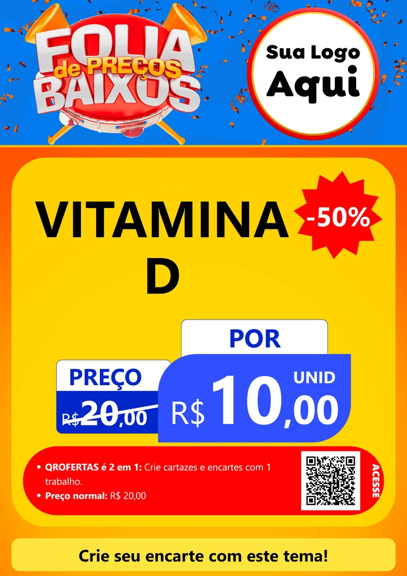 Modelo de Cartaz para Cartaz A4 Vertical com o tema Folia de Preços Baixos para Farmácia