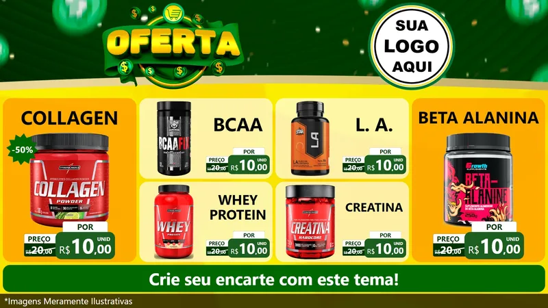 Modelo de TV para TV Horizontal com o tema Oferta para Suplementos alimentares