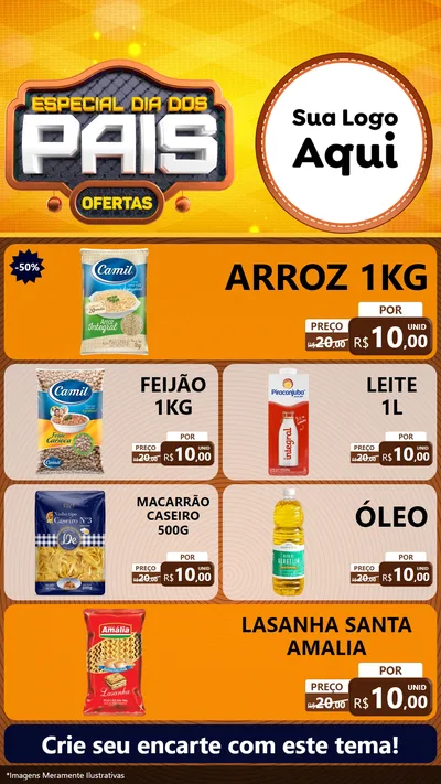 Modelo de TV para TV Vertical com o tema Especial Dia dos Pais para Supermercado