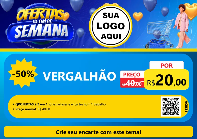 Modelo de Cartaz para Cartaz A4 Horizontal com o tema Ofertas de Fim de Semana para Ferragens