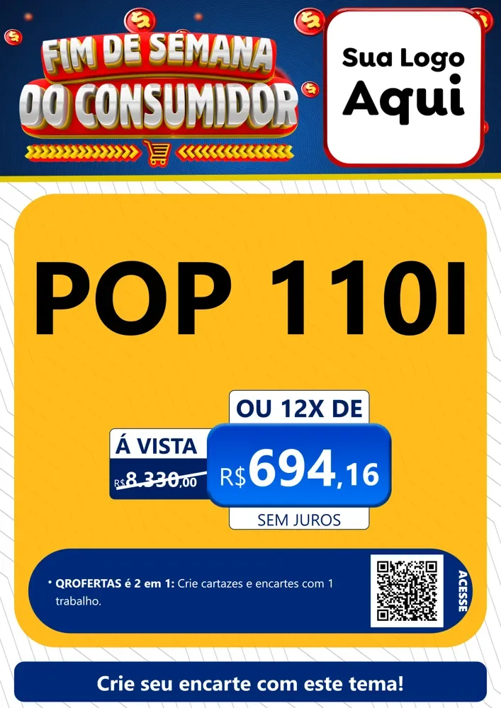 Modelo de Cartaz para Cartaz A4 Vertical com o tema Fim de Semana do Consumidor para Concessionaria de Motos