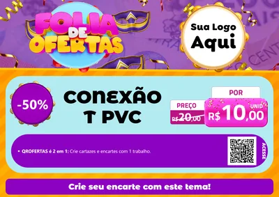 Modelo de Cartaz para Cartaz A4 Horizontal com o tema Folia de Ofertas para Tubos e conexões