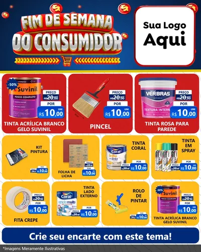Modelo de Rede Social para Feed Instagram com o tema Fim de Semana do Consumidor para Tintas e Ferramentas