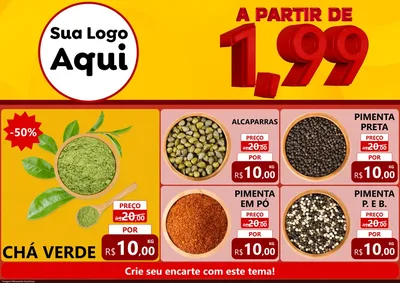 Modelo de Encarte para Encarte A4 Horizontal com o tema A Partir de Um e Noventa e Nove - 1,99 para Produtos Naturais