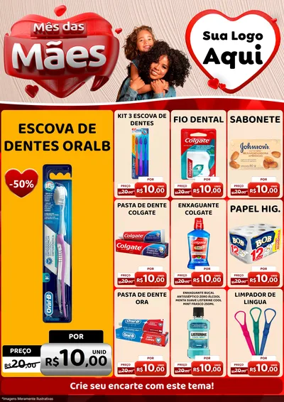 Modelo de Encarte para Encarte A4 Vertical com o tema Mês das Mães para Higiene Pessoal