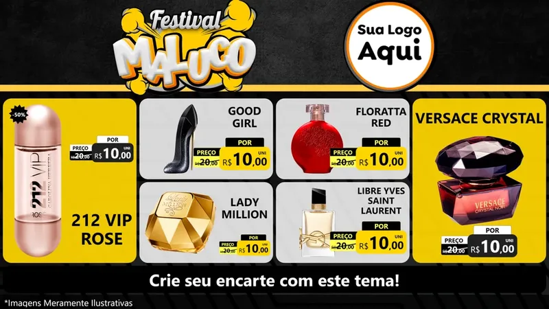 Modelo de TV para TV Horizontal com o tema Festival Maluco para Perfumes