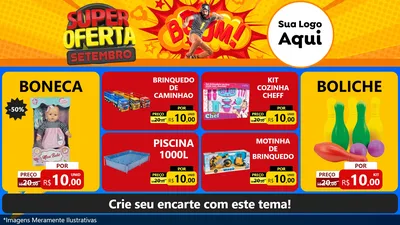 Modelo de TV para TV Horizontal com o tema Super Oferta Setembro para Brinquedos