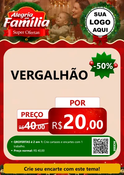 Modelo de Cartaz para Cartaz A4 Vertical com o tema Alegria Em Família - Super Ofertas para Ferragens