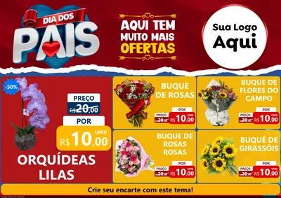 Modelo de Encarte para Encarte A4 Horizontal com o tema Dia dos Pais para Floricultura e jardim