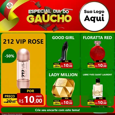 Modelo de Rede Social para Feed Facebook com o tema Especial Dia do Gaúcho para Perfumes