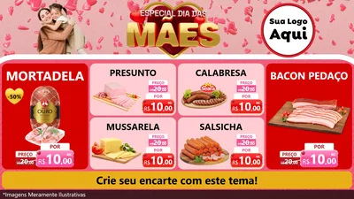 Modelo de TV para TV Horizontal com o tema Especial Dia Das Mães para Frios e Laticínios