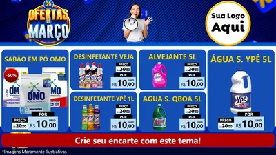 Modelo de TV para TV Horizontal com o tema Ofertas de Março para Produtos de Limpeza