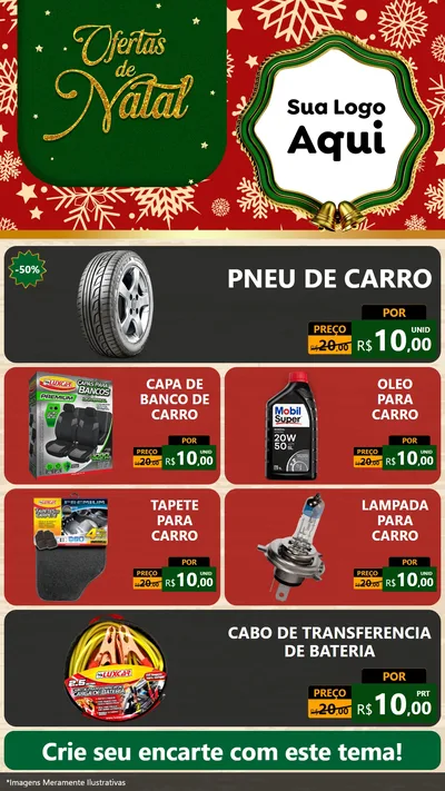 Modelo de TV para TV Vertical com o tema Natal de Ofertas para Auto peças