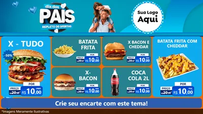 Modelo de TV para TV Horizontal com o tema Dia Dos Pais Repleto de Ofertas para Hamburgueria