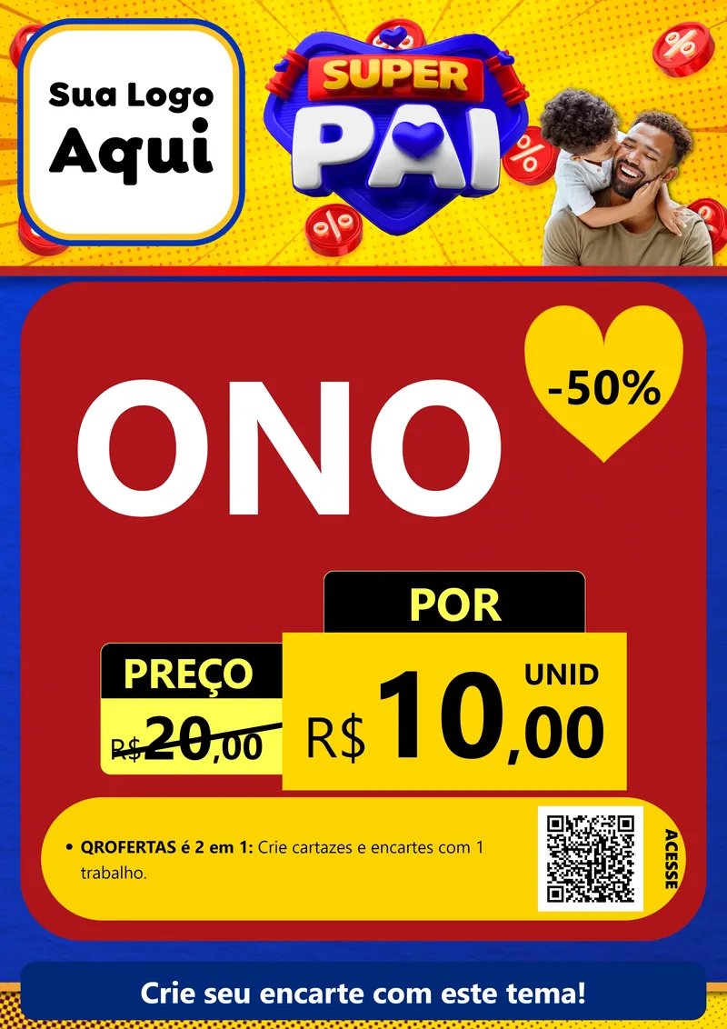 Modelo de Cartaz para Cartaz A4 Vertical com o tema Super Pai para Óticas