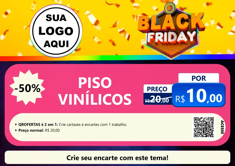 Modelo de Cartaz para Cartaz A4 Horizontal com o tema Black Friday para Material para Construção