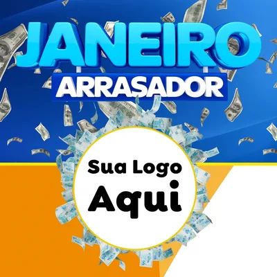 Modelo de Rede Social para Feed Facebook com o tema Janeiro Arrasador para Supermercado