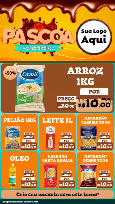 Modelo de Rede Social para Stories com o tema Páscoa Fantástica para Supermercado