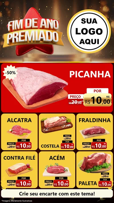 Modelo de Rede Social para Stories com o tema Fim de Ano Premiado para Açougue