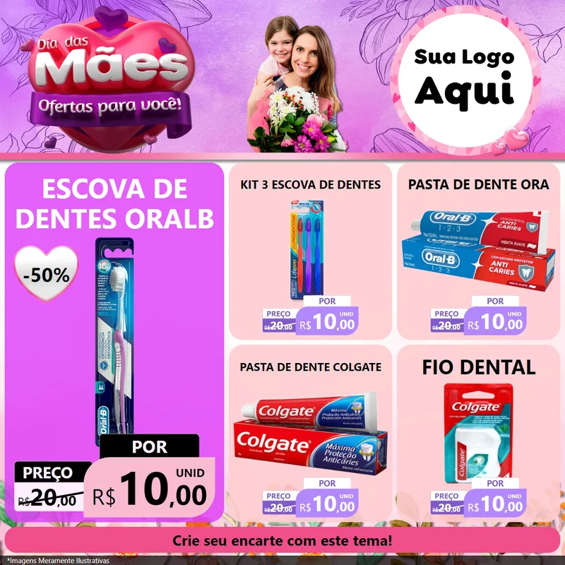 Modelo de Rede Social para Feed Facebook com o tema Dia das Mães Ofertas para Você! para Higiene Pessoal
