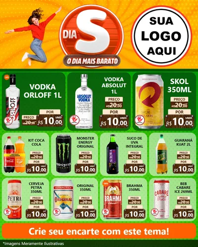 Modelo de Rede Social para Feed Instagram com o tema Dia S - O Dia Mais Barato para Distribuidora de bebidas