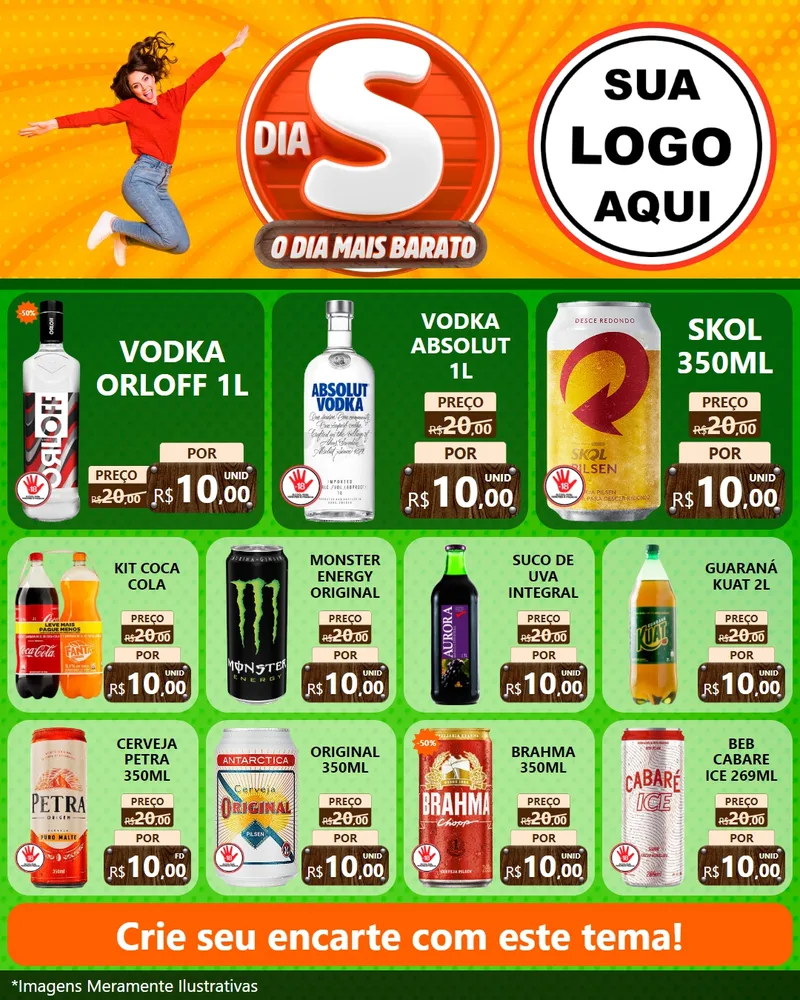 Modelo de Rede Social para Feed Instagram com o tema Dia S - O Dia Mais Barato para Distribuidora de bebidas