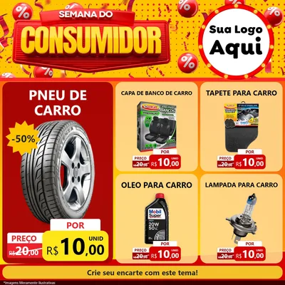 Modelo de Rede Social para Feed Facebook com o tema Semana do Consumidor para Auto peças