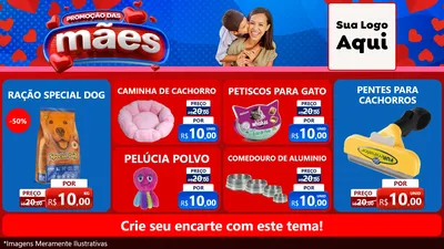 Modelo de TV para TV Horizontal com o tema Promoção das Mães para Pet Shop