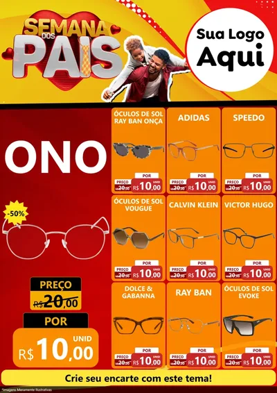 Modelo de Encarte para Encarte A4 Vertical com o tema Semana Dos Pais para Óticas
