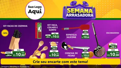 Modelo de TV para TV Horizontal com o tema Semana Arrasadora para Utilidades Domésticas