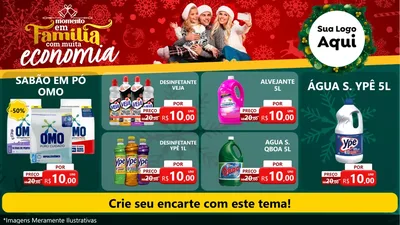 Modelo de TV para TV Horizontal com o tema Momento em Família (Natal) para Produtos de Limpeza