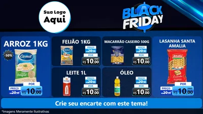 Modelo de TV para TV Horizontal com o tema Black Friday para Supermercado